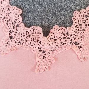 100%cotton tea shirt with lace